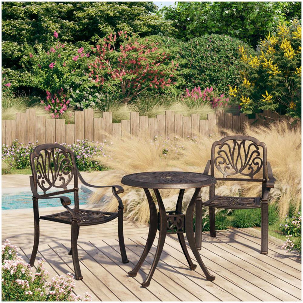 Set Da Bistrot 3 Pz In Alluminio Pressofuso Bronzo - Foto 1