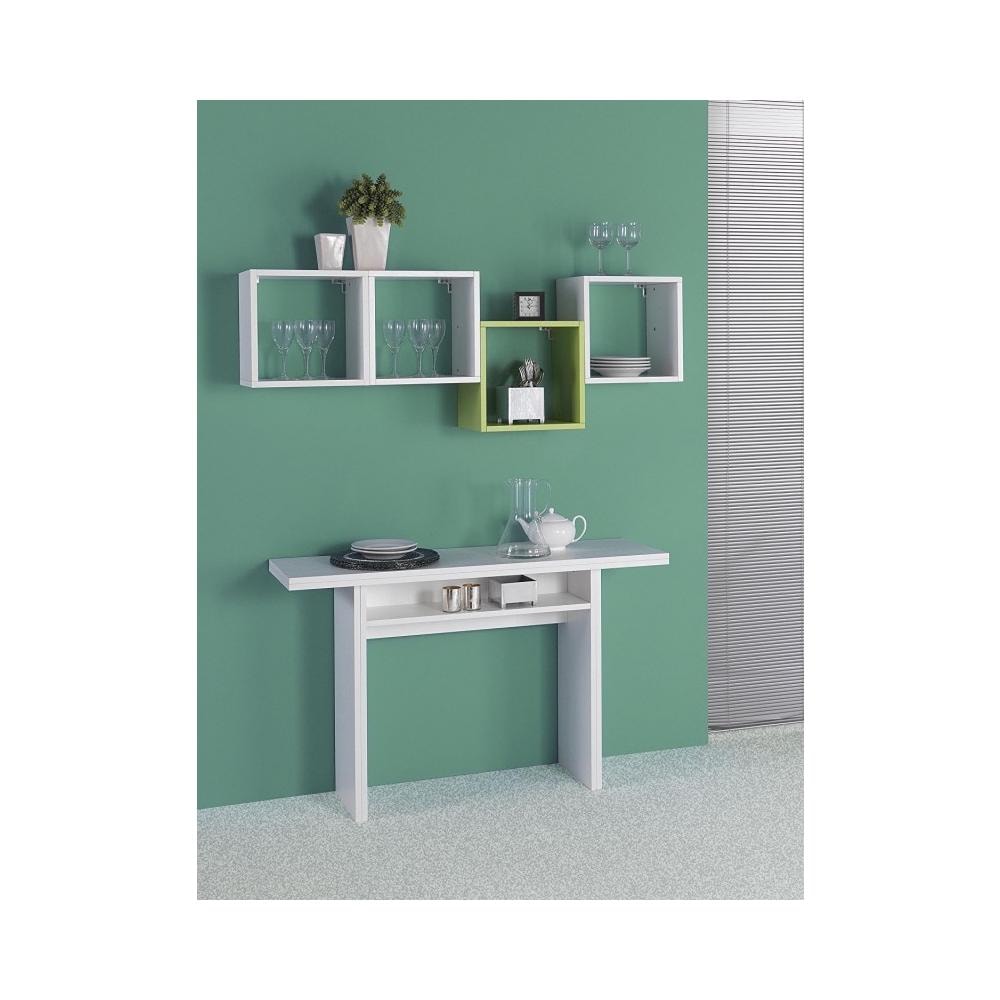 EL530, Tavolo allungabile, Rettangolare, Bianco, PVC, Bianco, Legno - Foto 2