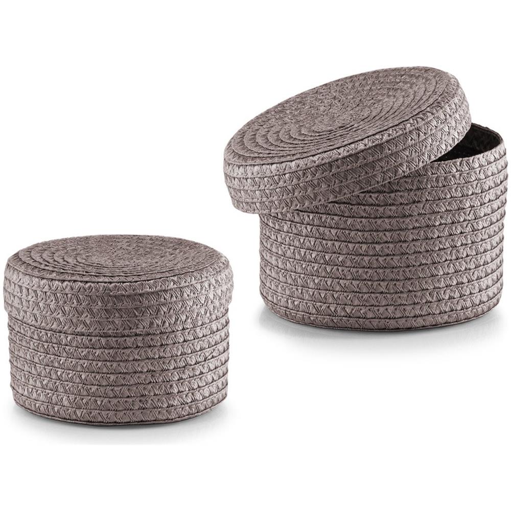 Accessori Rotondi Cestini, Bigiotteria - 2 Pezzi Inclusi, Colore Naturale, - Foto 2