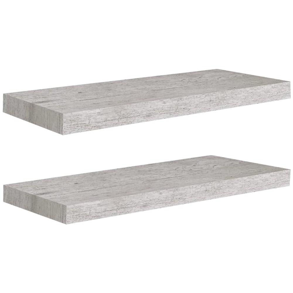 Scaffali A Parete 2 Pz Grigio Cemento 60x23,5x3,8 Cm In Mdf - Foto 2