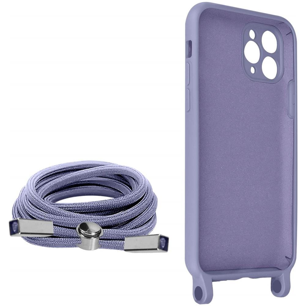 Cover Semirigida Per Iphone 11 Pro Cordino Nylon 80 Cm Viola Chiaro - Foto 5