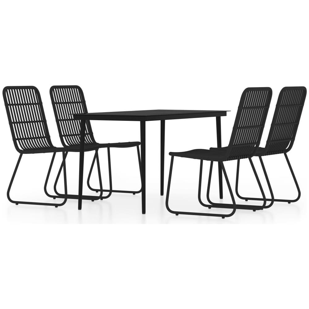 Set Mobili Da Pranzo Per Giardino 5 Pz Nero - Foto 1