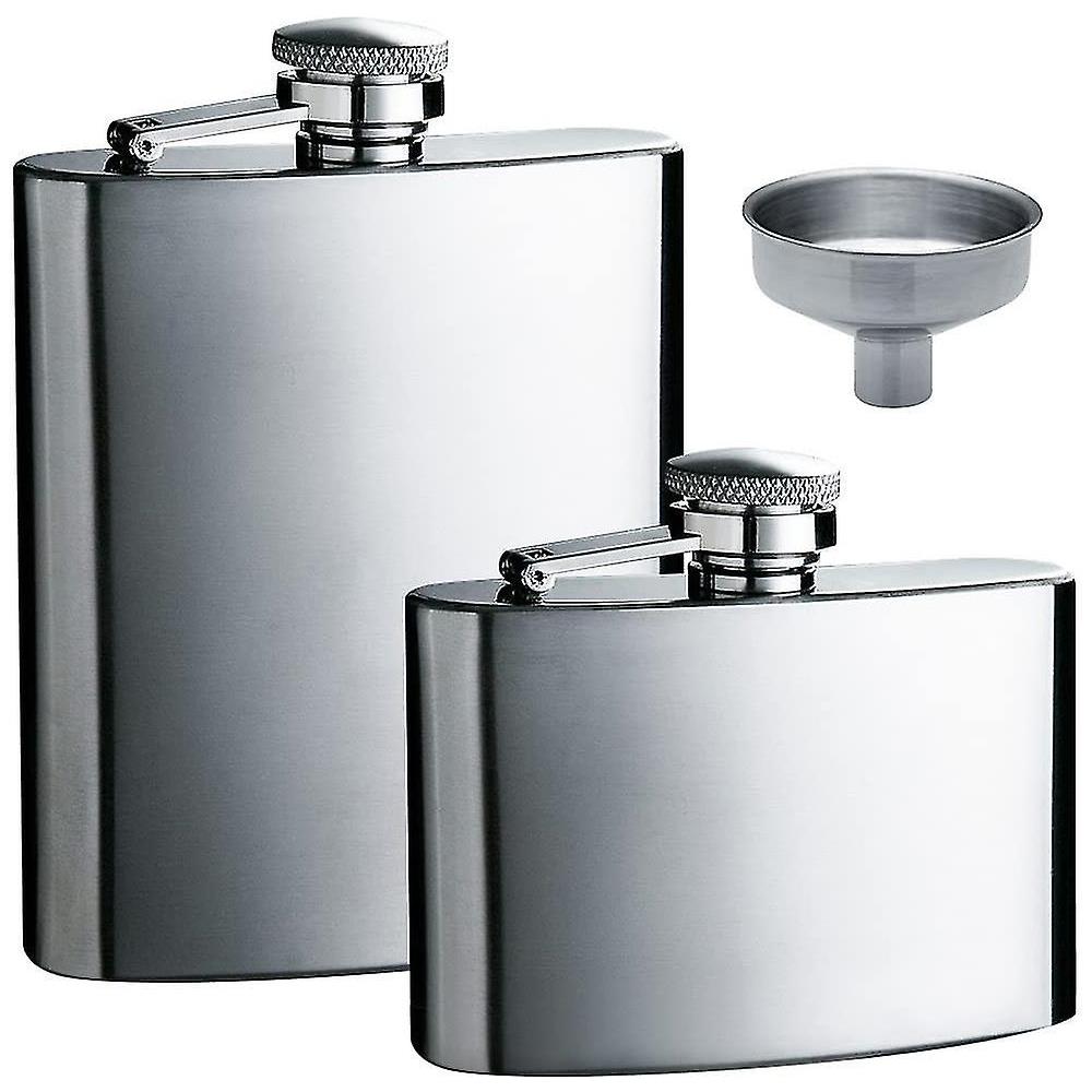 dealkits 2 X in acciaio inox fiaschetta e imbuto, 8oz.227 ML adatto per trasportarlo di alcol