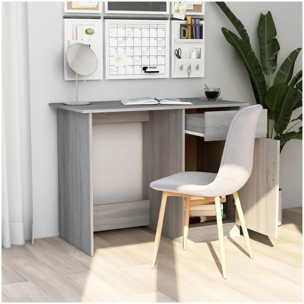 Scrivania Grigio Sonoma 100x50x76 Cm In Legno Multistrato - Foto 3