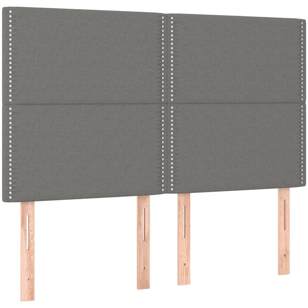 Testiere 4 Pz Grigio Scuro 72x5x78/88 Cm In Tessuto - Foto 2