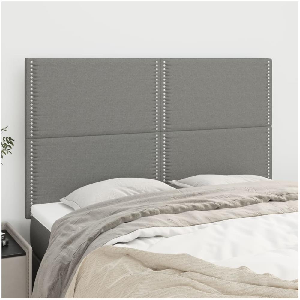 Testiere 4 Pz Grigio Scuro 72x5x78/88 Cm In Tessuto - Foto 1