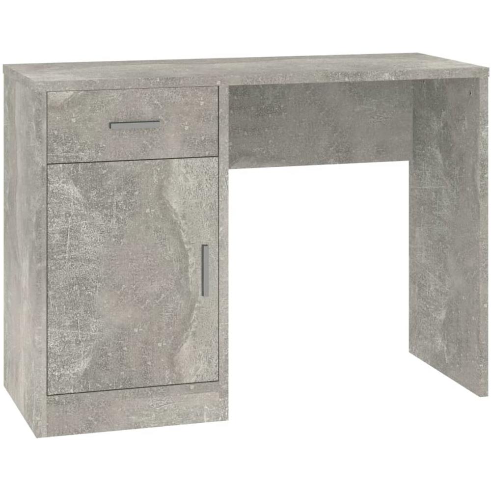 Scrivania Cassetto Grigio Cemento 100x40x73cm Legno Multistrato - Foto 2