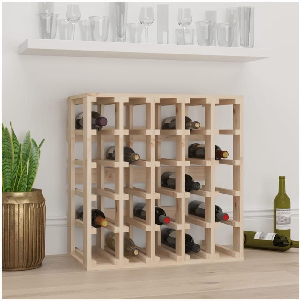 Portavini 58,5x33x60,5 Cm In Legno Massello Di Pino - Foto 1