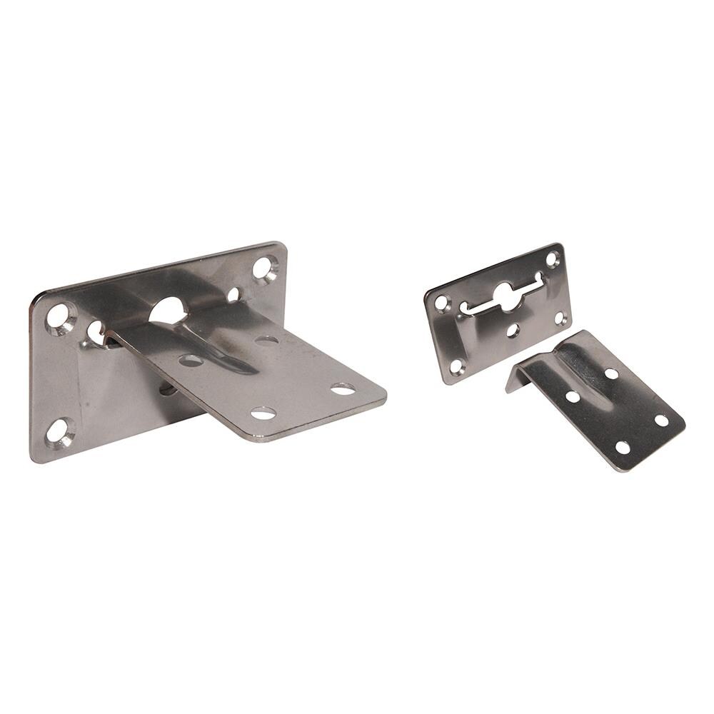 Mensola In Acciaio Inox Pertavoli, Set Completo Di Dueganci E Due Portaganci. Dim. Lung. Mm. 86 X 52 X 70 H Spessore Mm. 2. - Foto 1