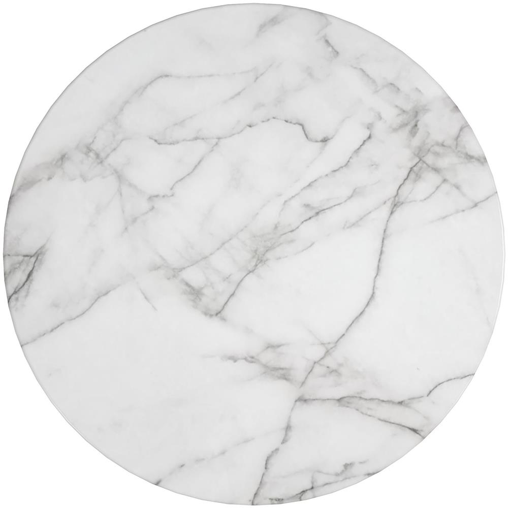 Gwyneth Tavolino In Mdf Bianco Marmo E Struttura In Metallo Ottone - Foto 4