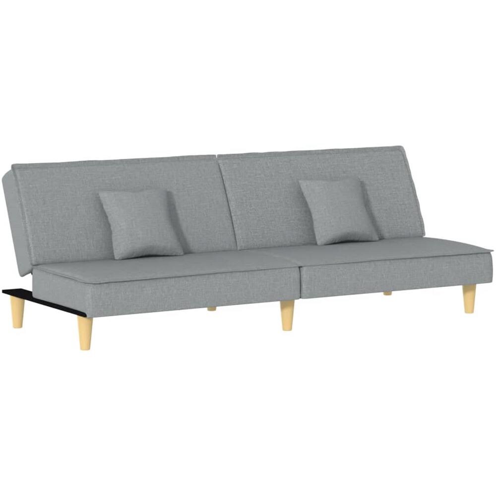 Divano Letto Grigio Chiaro In Tessuto - Foto 1