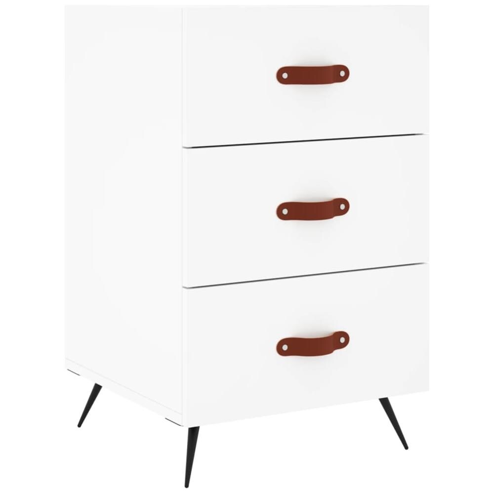 Comodino Bianco 40x40x66 Cm In Legno Multistrato - Foto 2