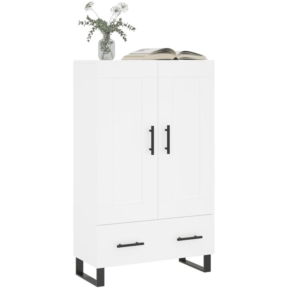 Credenza Bianca 69,5x31x115 Cm In Legno Multistrato - Foto 3