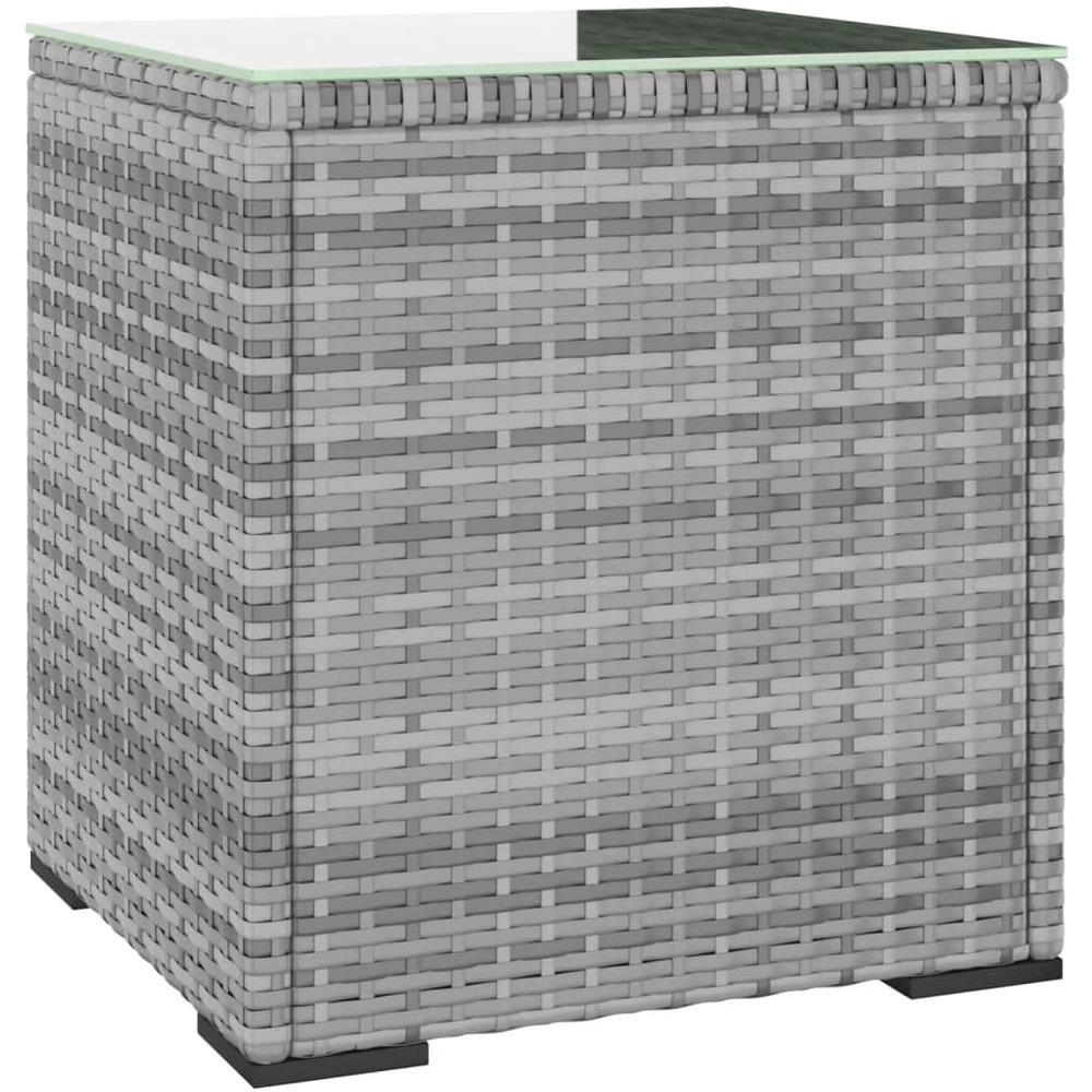 Tavolino Grigio 40x37x40,5 Cm Polyrattan E Vetro Temperato - Foto 2