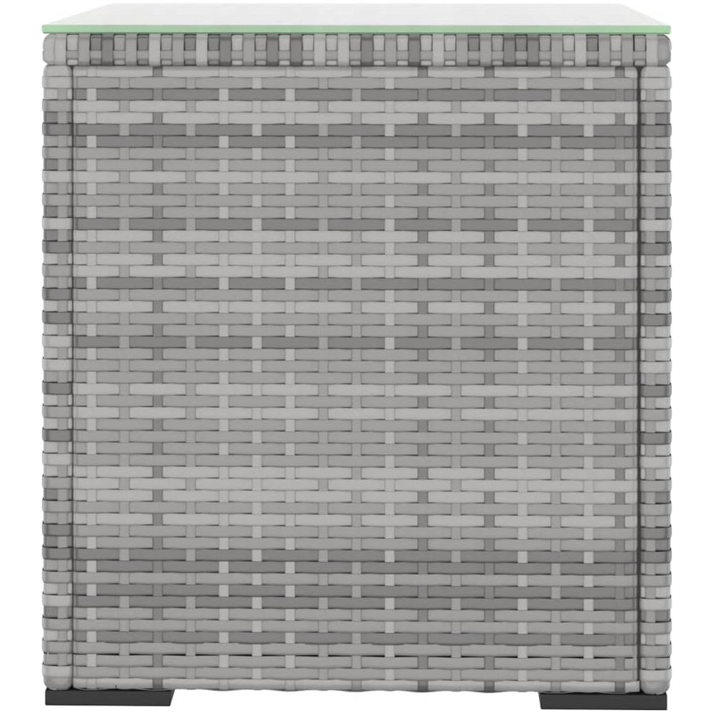 Tavolino Grigio 40x37x40,5 Cm Polyrattan E Vetro Temperato - Foto 3