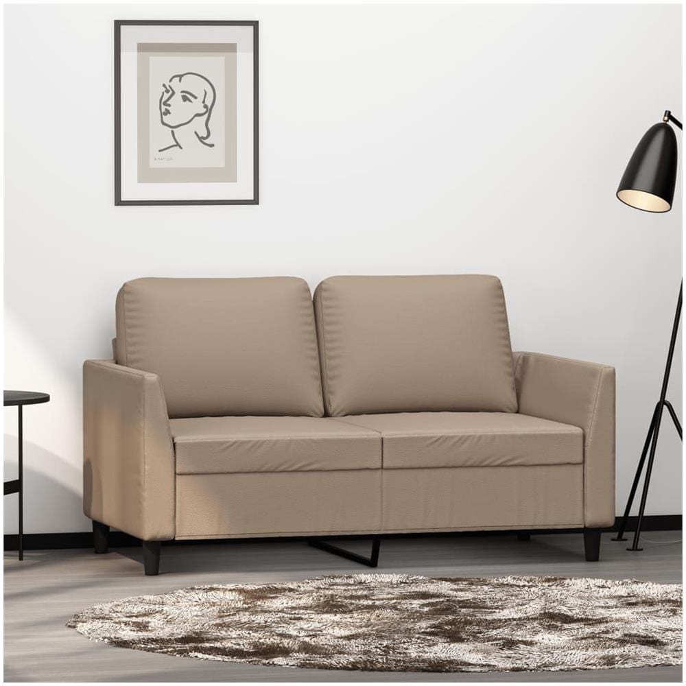 Divano A 2 Posti Cappuccino 140 Cm In Similpelle - Foto 1