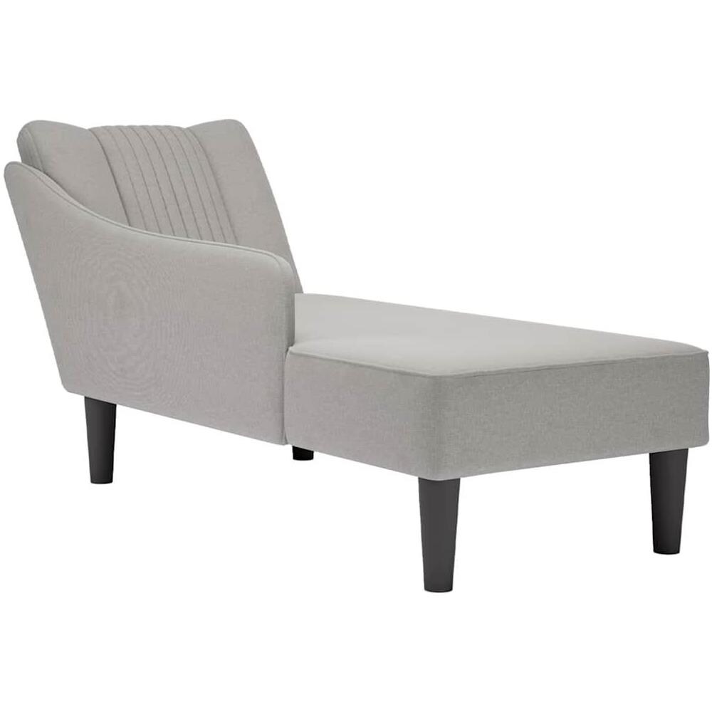 Sdraio con Bracciolo Destro in Tessuto Grigio Nuvola - Foto 1