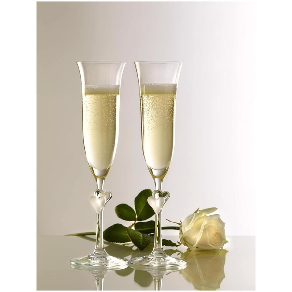 Calici Da Spumante L'amour Con Cuoricini, 175 Ml, Set Da 2 Calici, Made In Germany - Trasparente - Foto 2