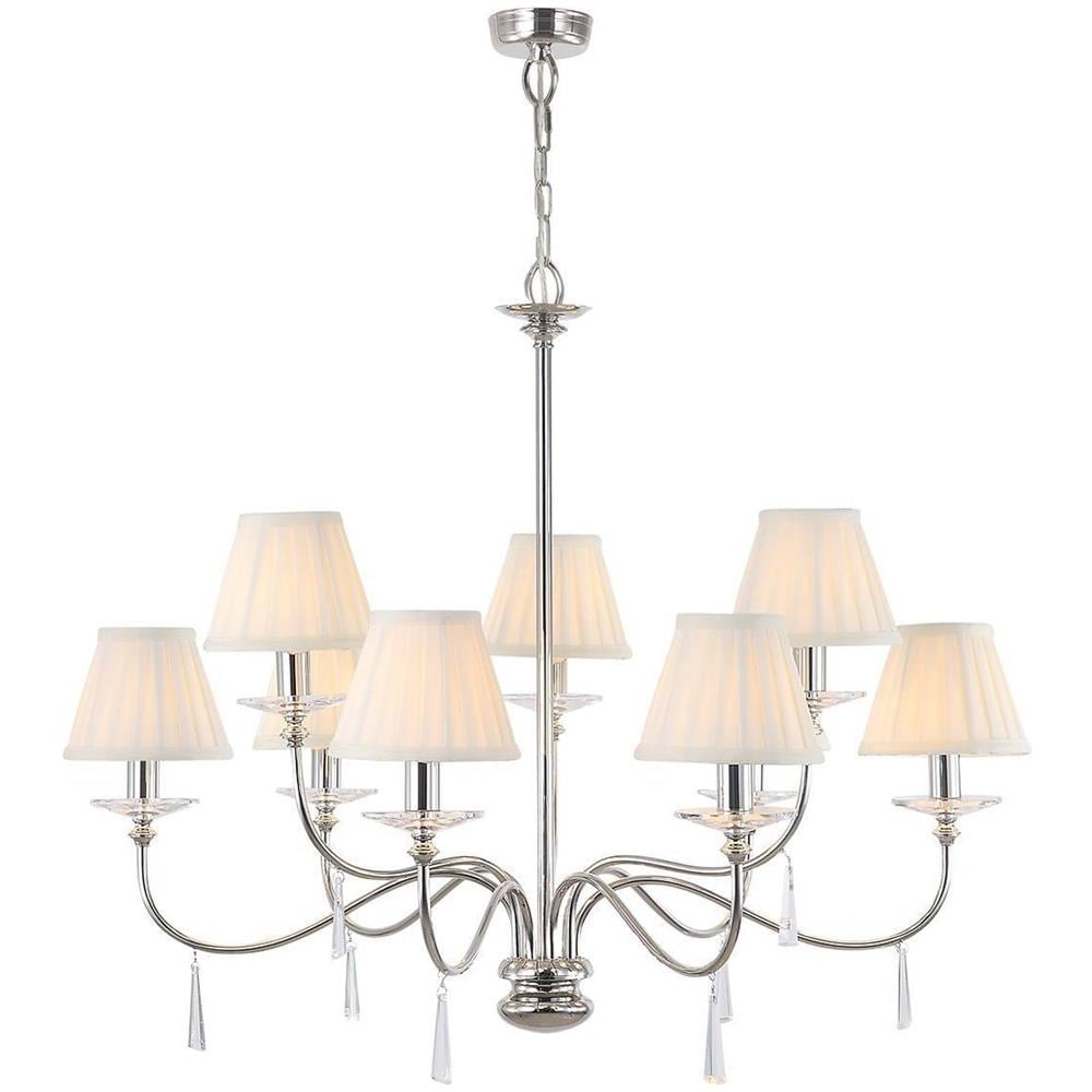 Lampadario A 9 Luci Con Finitura Nichel Lucido, E14 - Foto 2