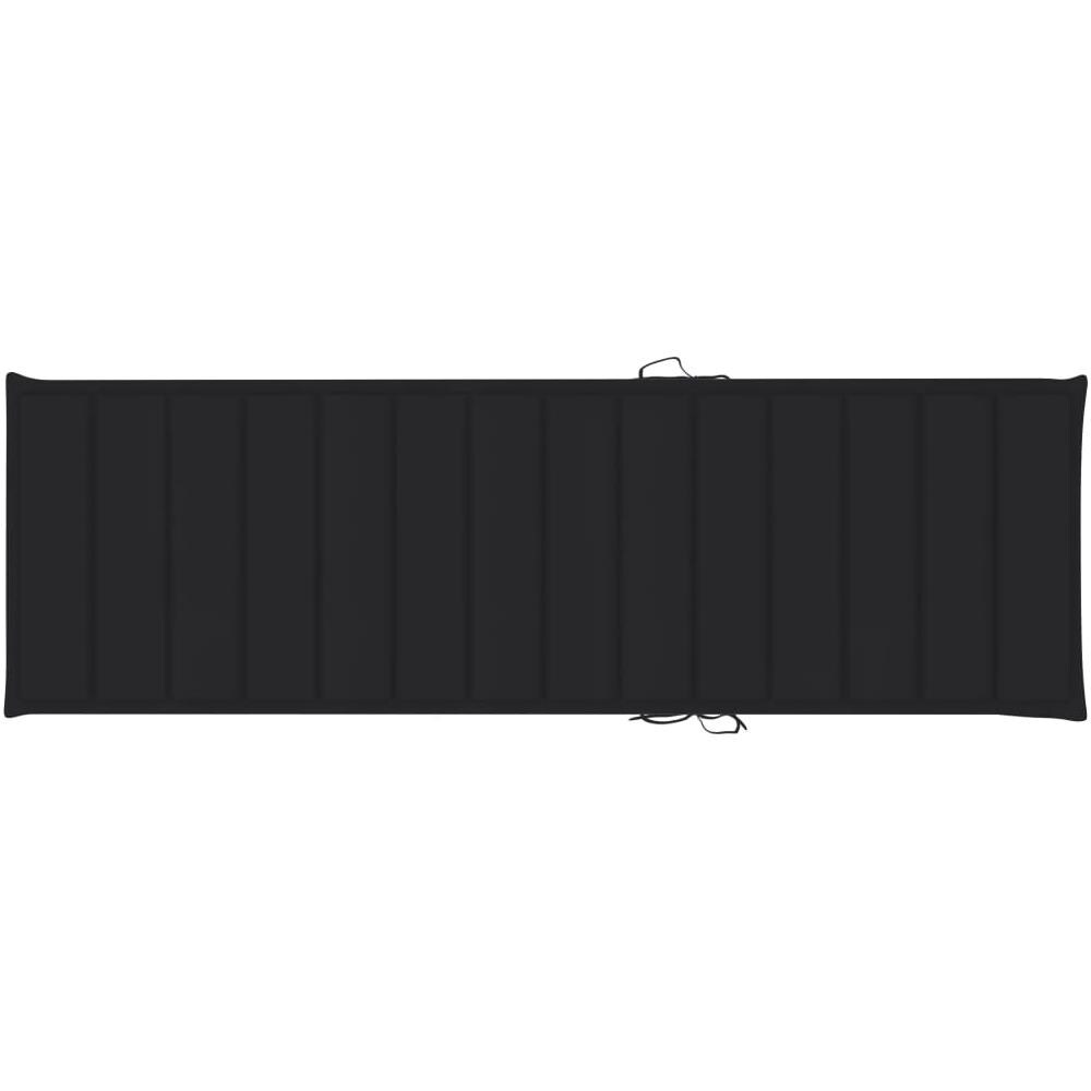 Cuscino Per Lettino Prendisole Nero 200x60x4 Cm In Tessuto - Foto 2