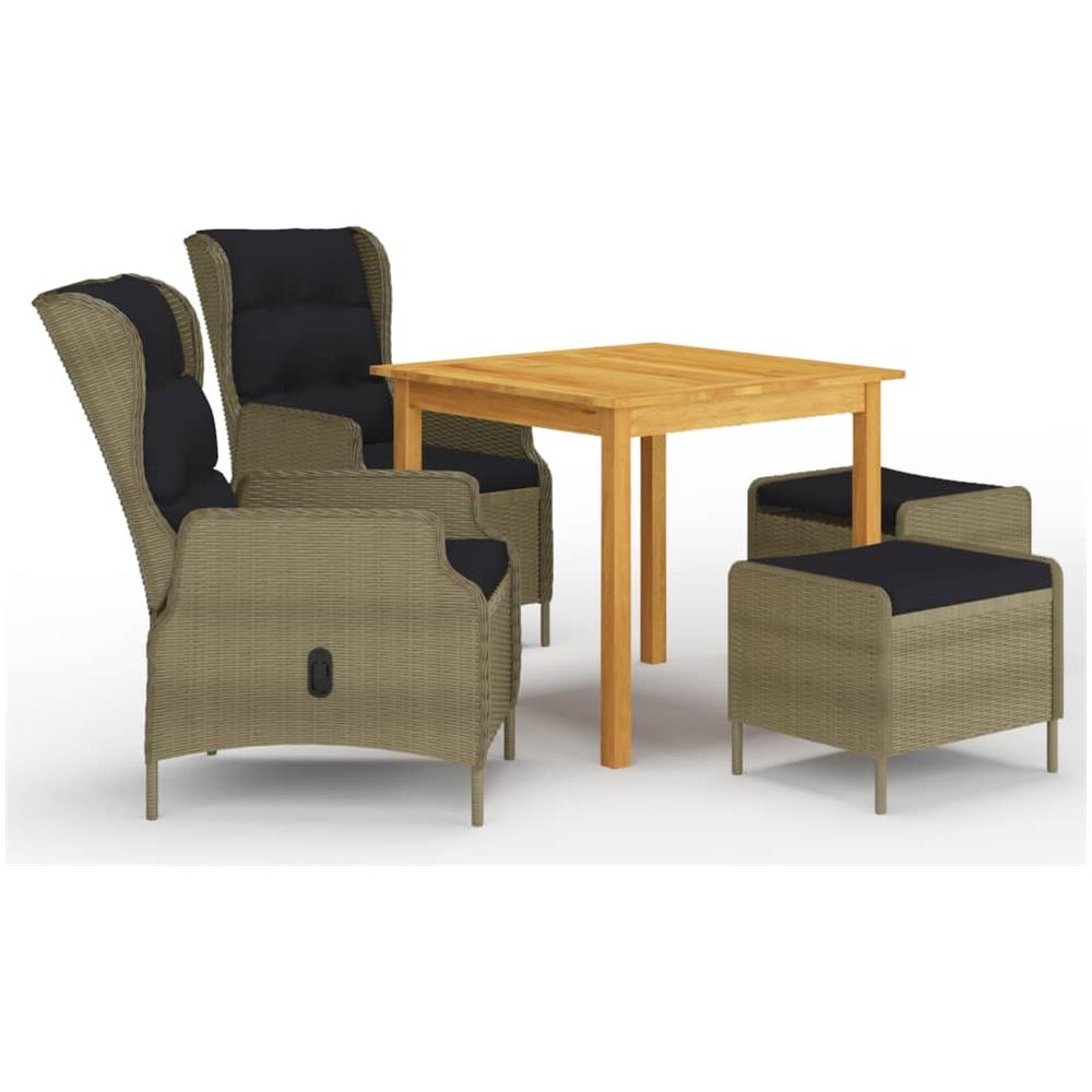 Set Mobili Da Pranzo Per Giardino 5 Pz Marrone - Foto 1