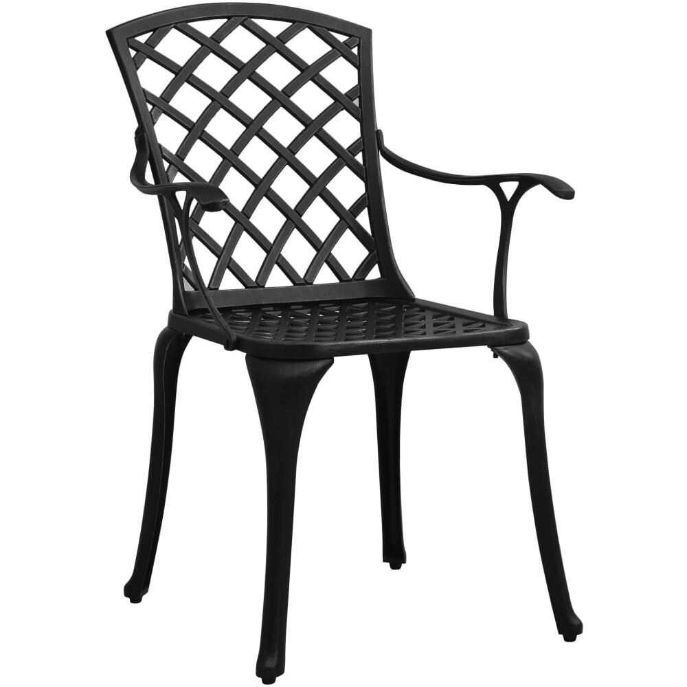 Sedie Da Giardino 4 Pz In Alluminio Pressofuso Nero - Foto 2