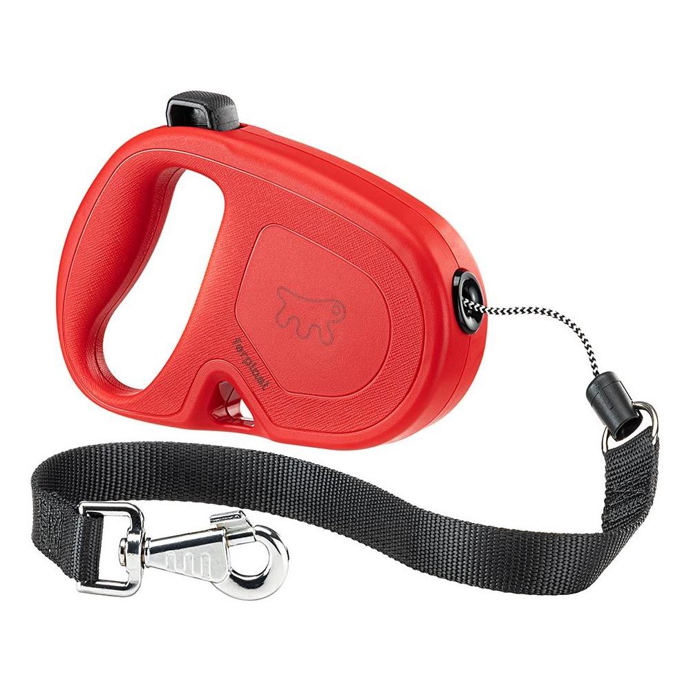 Guinzaglio Allungabile Per Cani Grandi Flippy One Cord L, Cordino Retraibile 5 M, Max 35 Kg, Rosso - Foto 1