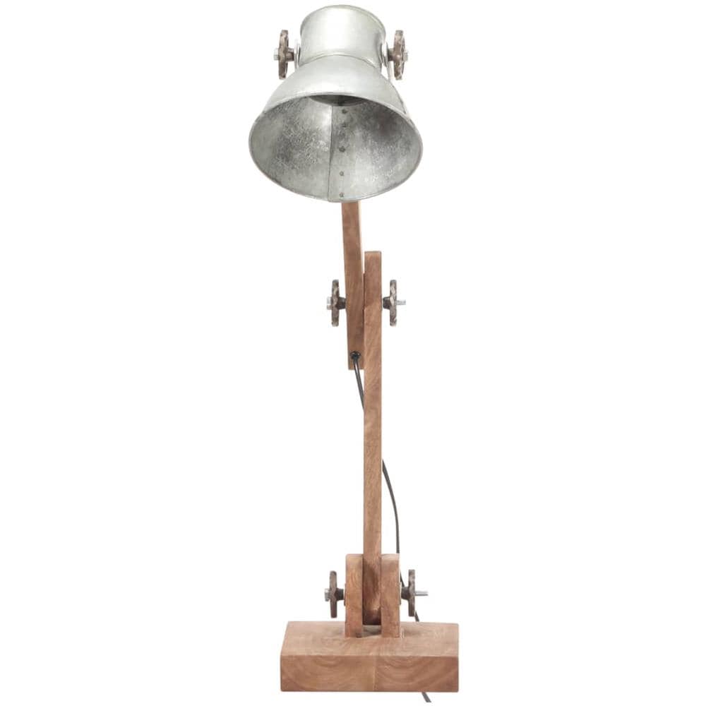 Lampada da Scrivania Industriale Argento Rotonda 58x18x90cm E27 - Foto 2