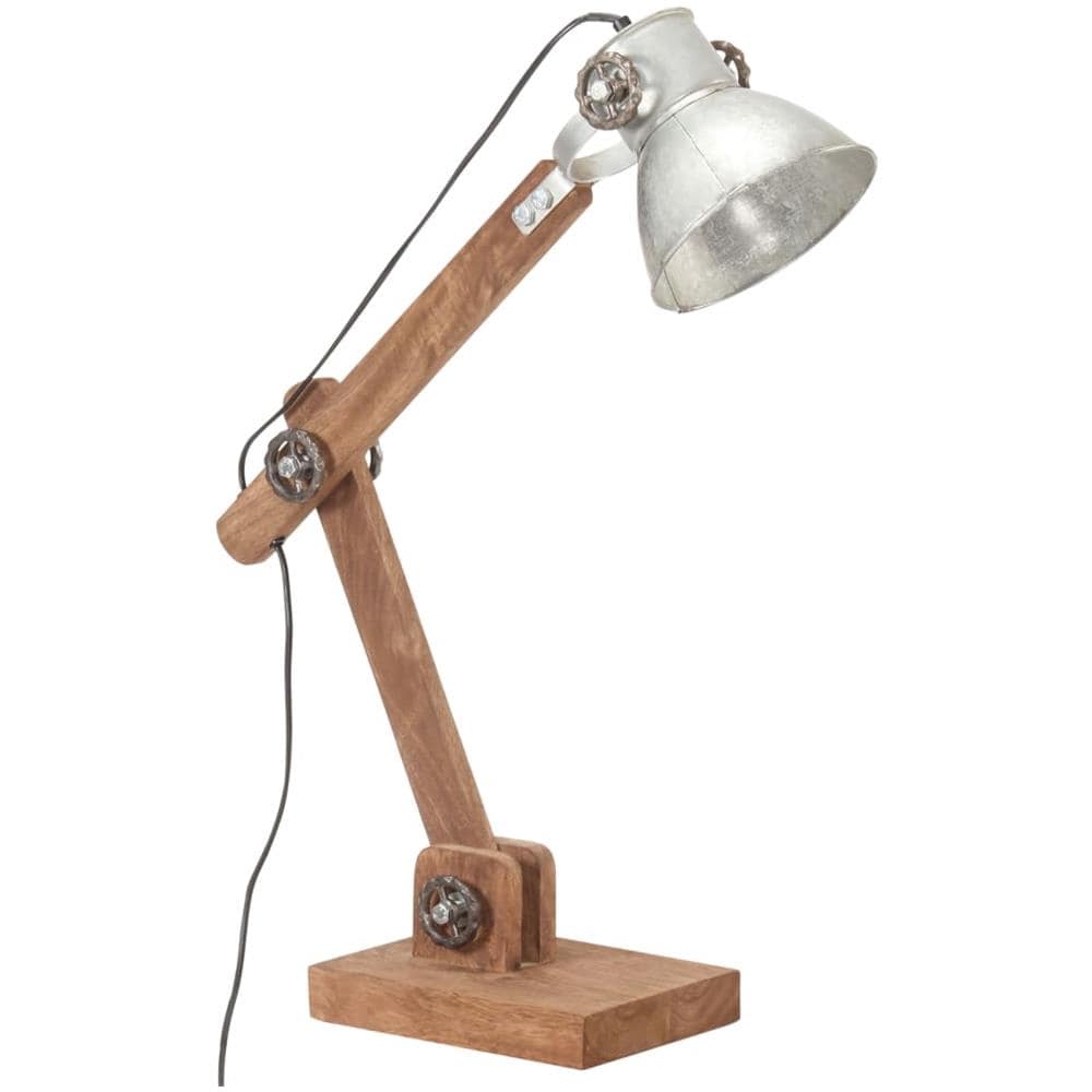 Lampada da Scrivania Industriale Argento Rotonda 58x18x90cm E27 - Foto 3