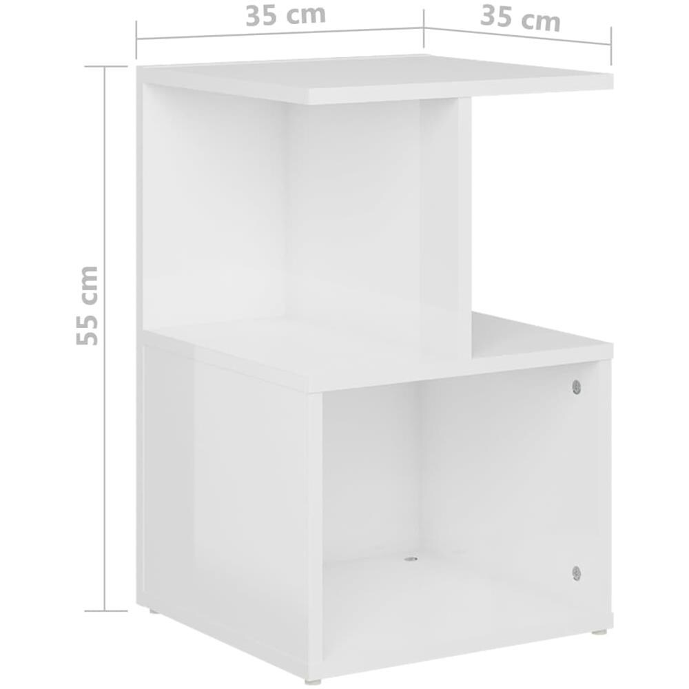Comodino Bianco Lucido 35x35x55 cm in Legno Multistrato - Foto 7