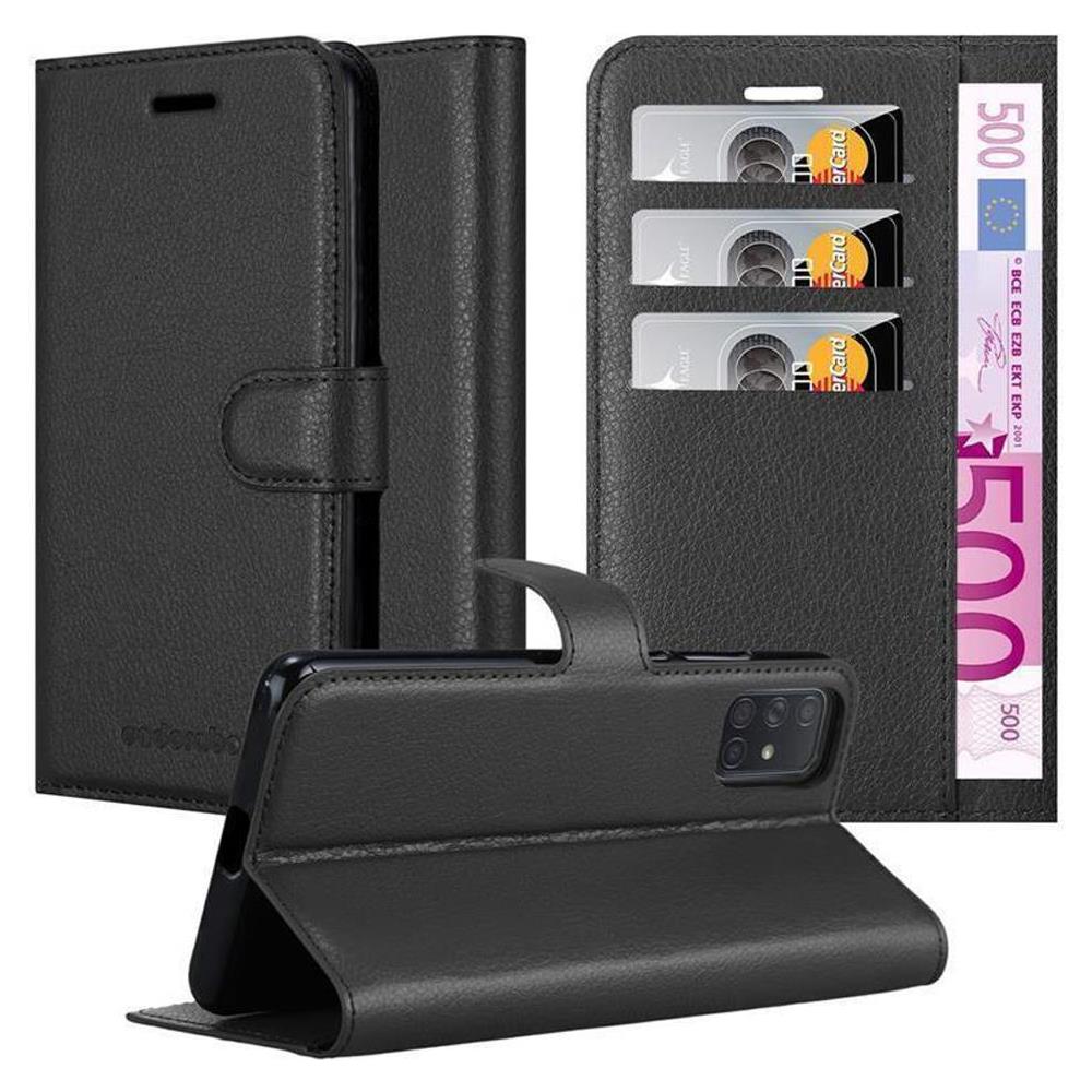 Custodia Compatibile Con Samsung Galaxy A51 In Nero Carbone - Coperchio Protettiva Con Chiusura Magnetica, Funzione Stand E Tasca Per Le Carte - Foto 1