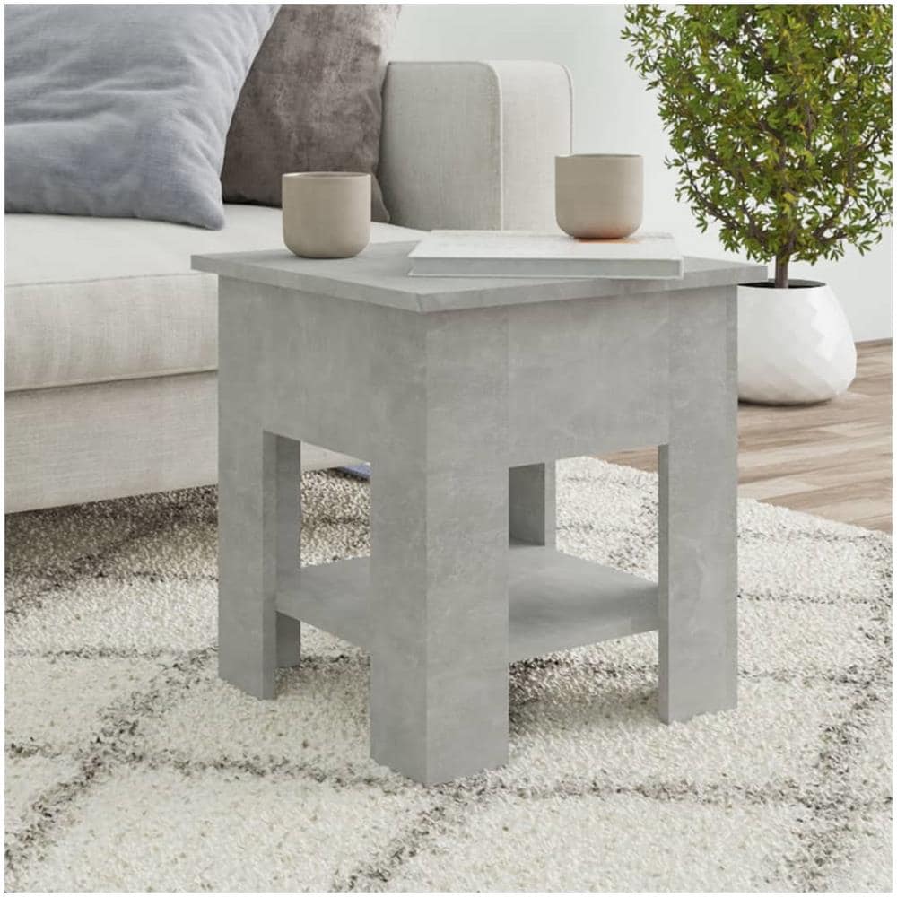 Tavolino Da Salotto Grigio 40x40x42 Cm In Legno Multistrato - Foto 1