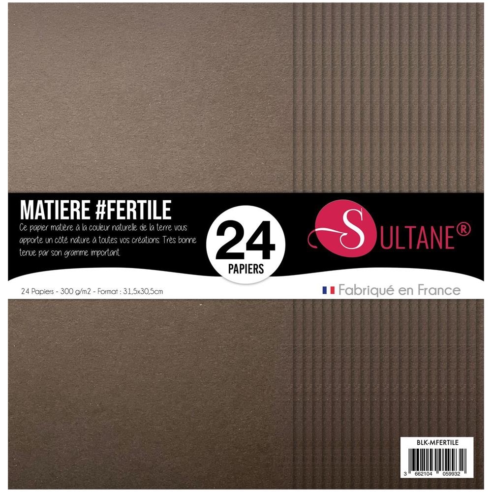 24 Carte Per Scrapbooking Marrone - 300 G / m2 - A: 30,5 Cm - Foto 1