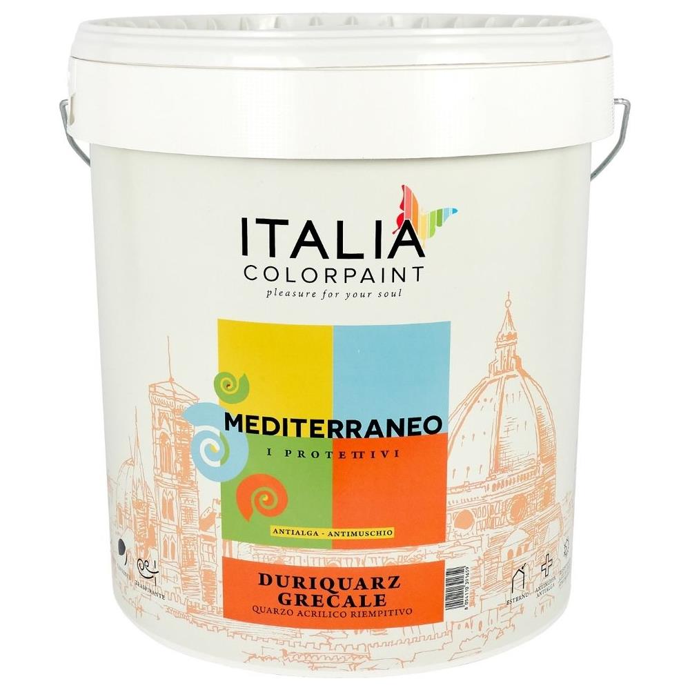 Duriquarz Grecale Idropittura Quarzo Acrilico Protettivo Antialga Antimuffa *** Tinta : Bianco, Contenuto : Litri 4 - Foto 1