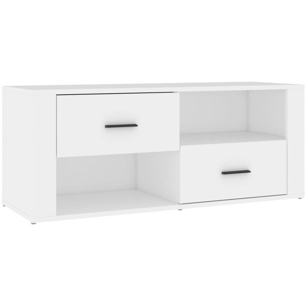 Mobile Porta Tv Bianco 100x35x40 Cm In Legno Multistrato - Foto 2