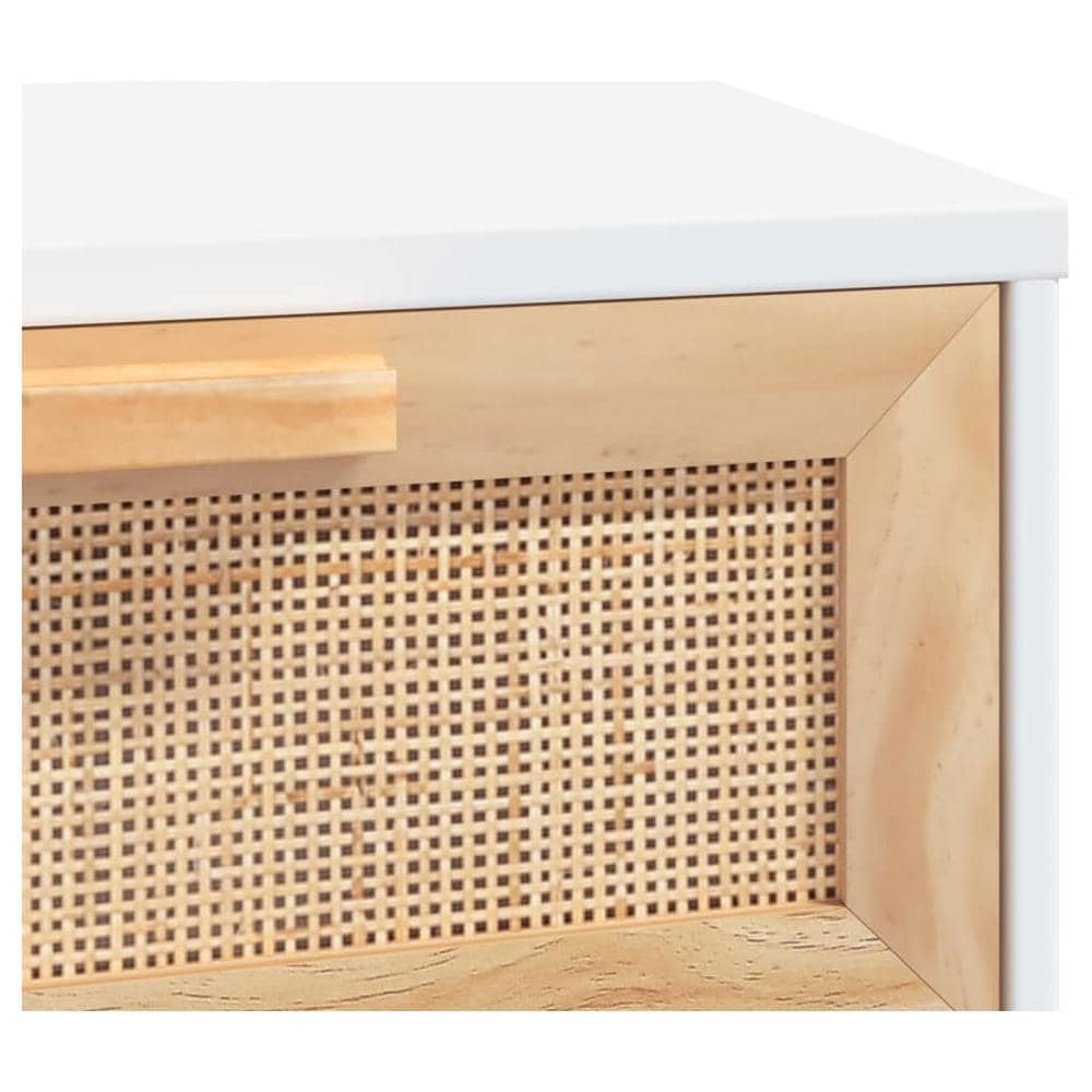 Tavolino Bianco 80x40x30cm Legno Multistrato E Massello Di Pino - Foto 2