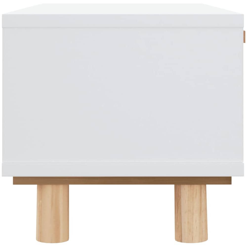 Tavolino Bianco 80x40x30cm Legno Multistrato E Massello Di Pino - Foto 6