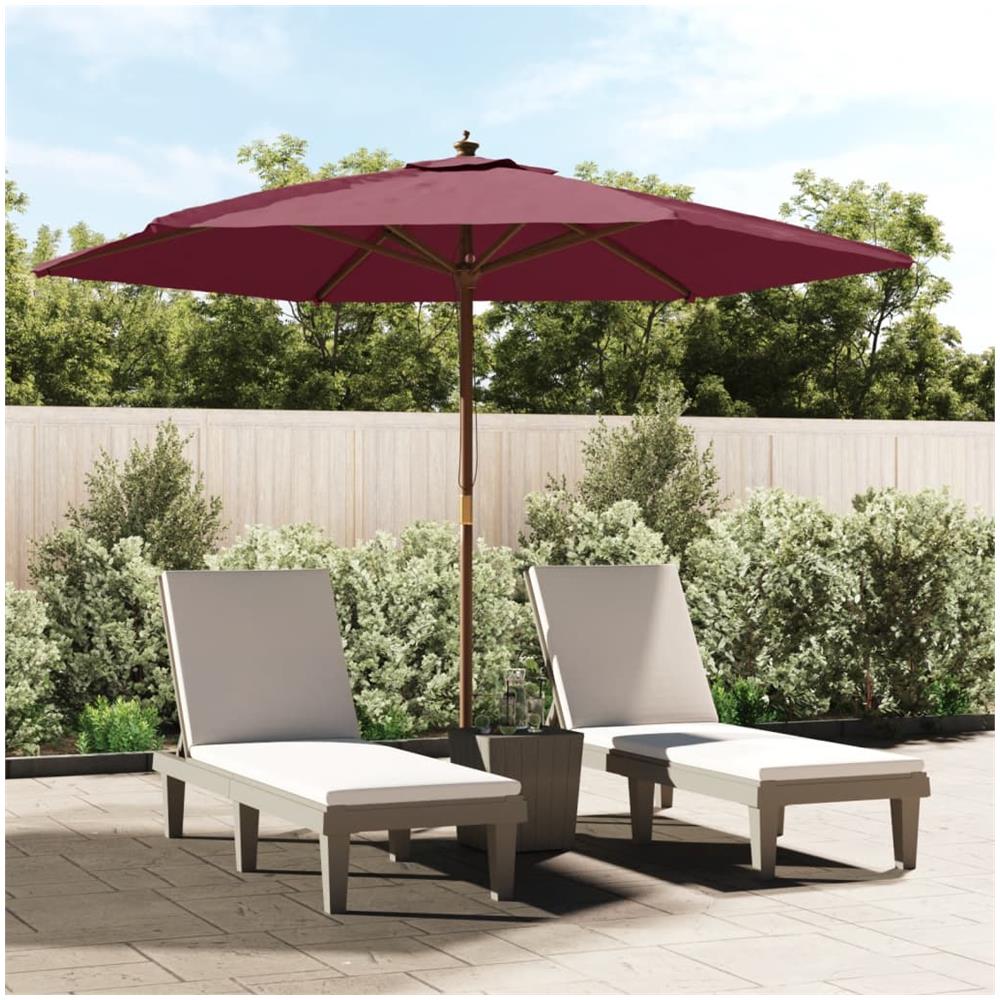 Ombrellone Da Giardino VidaXL In Legno 196x231 Cm - Con Ventilazione, Resistente Ai Raggi UV