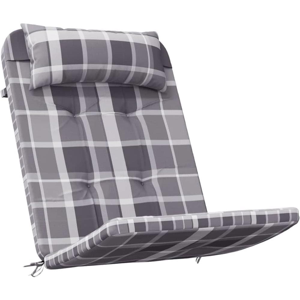 Cuscini Sedia Adirondack 2 Pz A Quadri Grigio In Tessuto Oxford - Foto 3