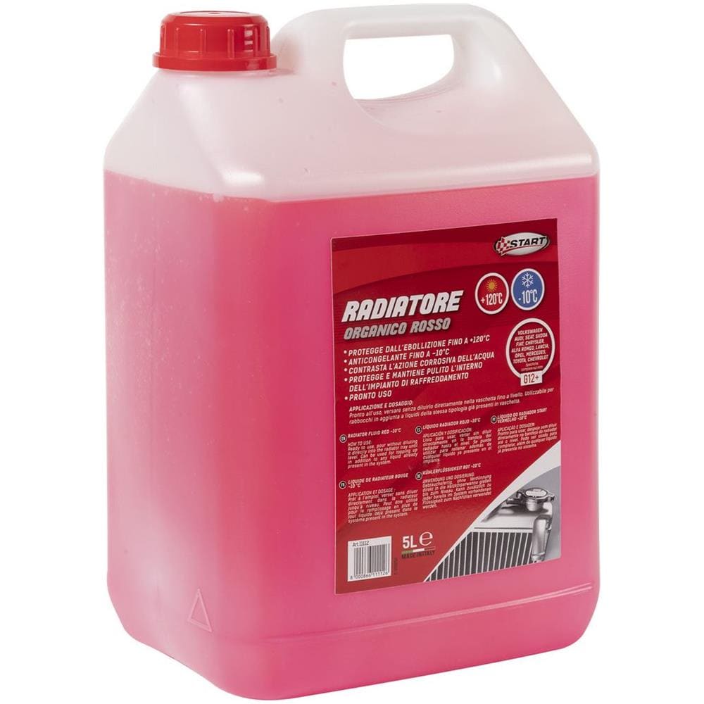 Liquido Radiatore Organico Rosso G12+ Da 5 Litri - Contrasta Lâ€™azione Corrosiva Dellâ€™acqua - Protegge Dallâ€™ebollizione Fino A +120â°c E Agisce Da Anticongelante Fino A -10â°c - Foto 2