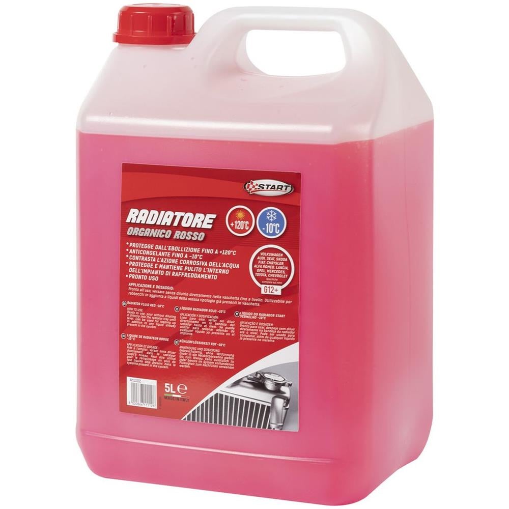 Liquido Radiatore Organico Rosso G12+ Da 5 Litri - Contrasta Lâ€™azione Corrosiva Dellâ€™acqua - Protegge Dallâ€™ebollizione Fino A +120â°c E Agisce Da Anticongelante Fino A -10â°c - Foto 3