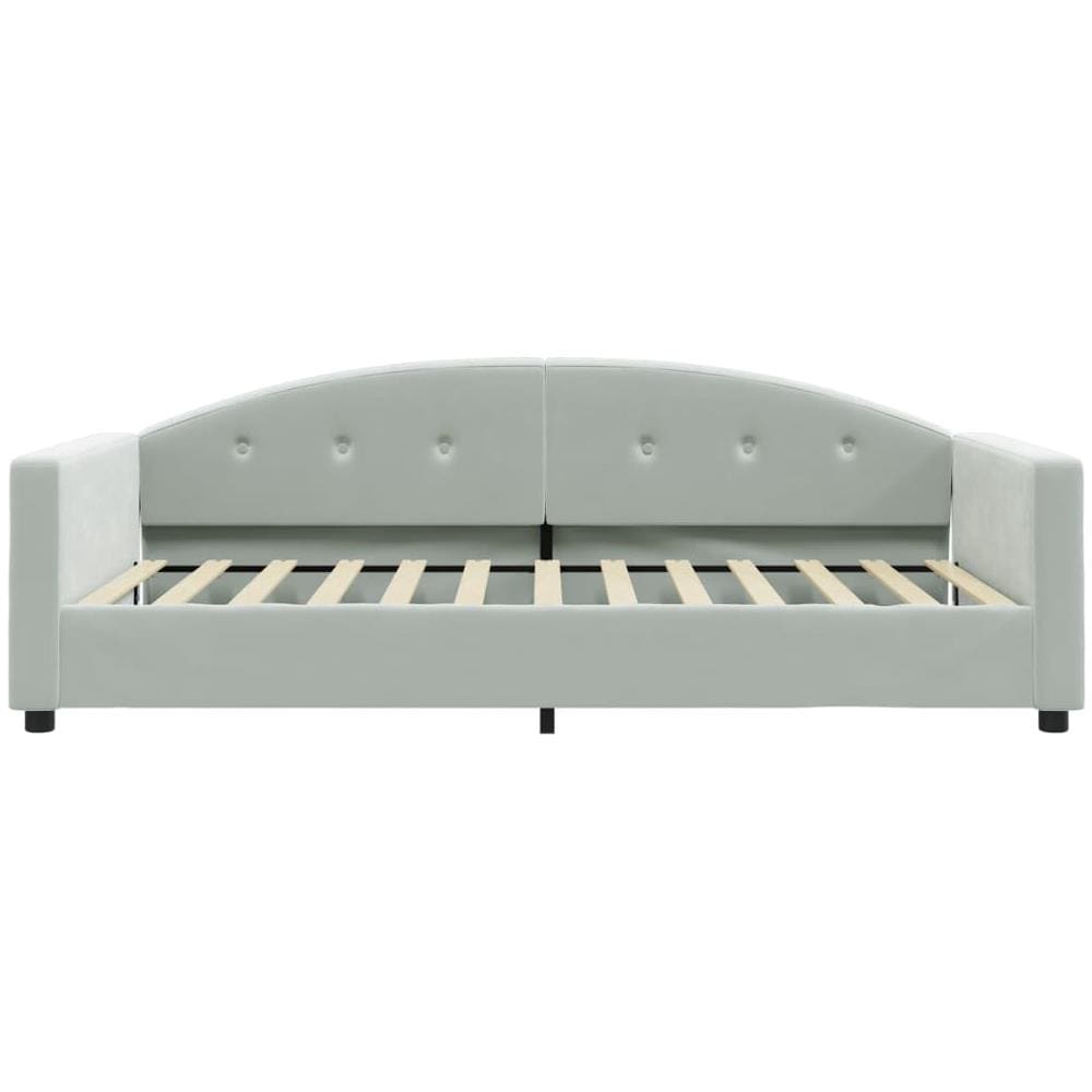 Letto Da Giorno Grigio Chiaro 100x200 Cm In Velluto - Foto 2