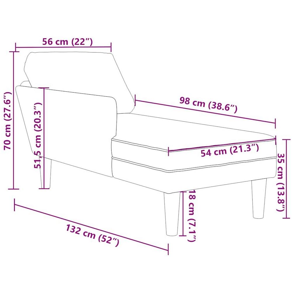Sdraio con Cuscino e Bracciolo Destro in Velluto Nero - Foto 9