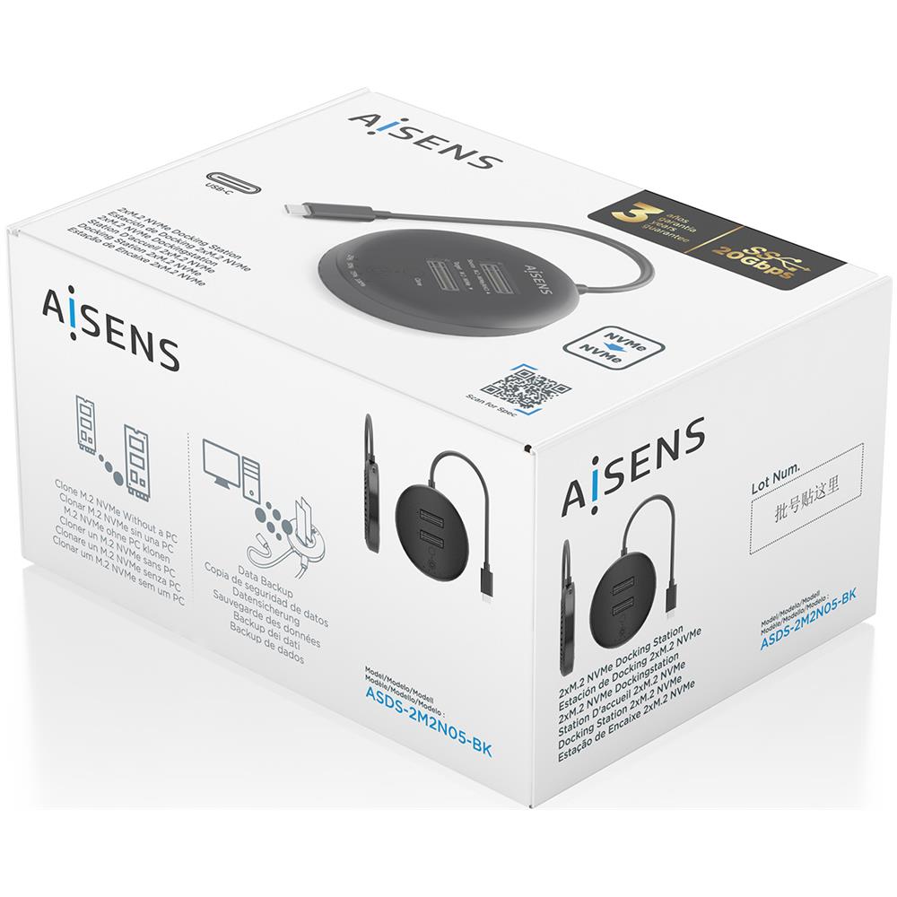 ASDS-2M2N05-BK docking station per unità di archiviazione USB 3.2 Gen 2 (3.1 Gen 2) Type-C Nero - Foto 8
