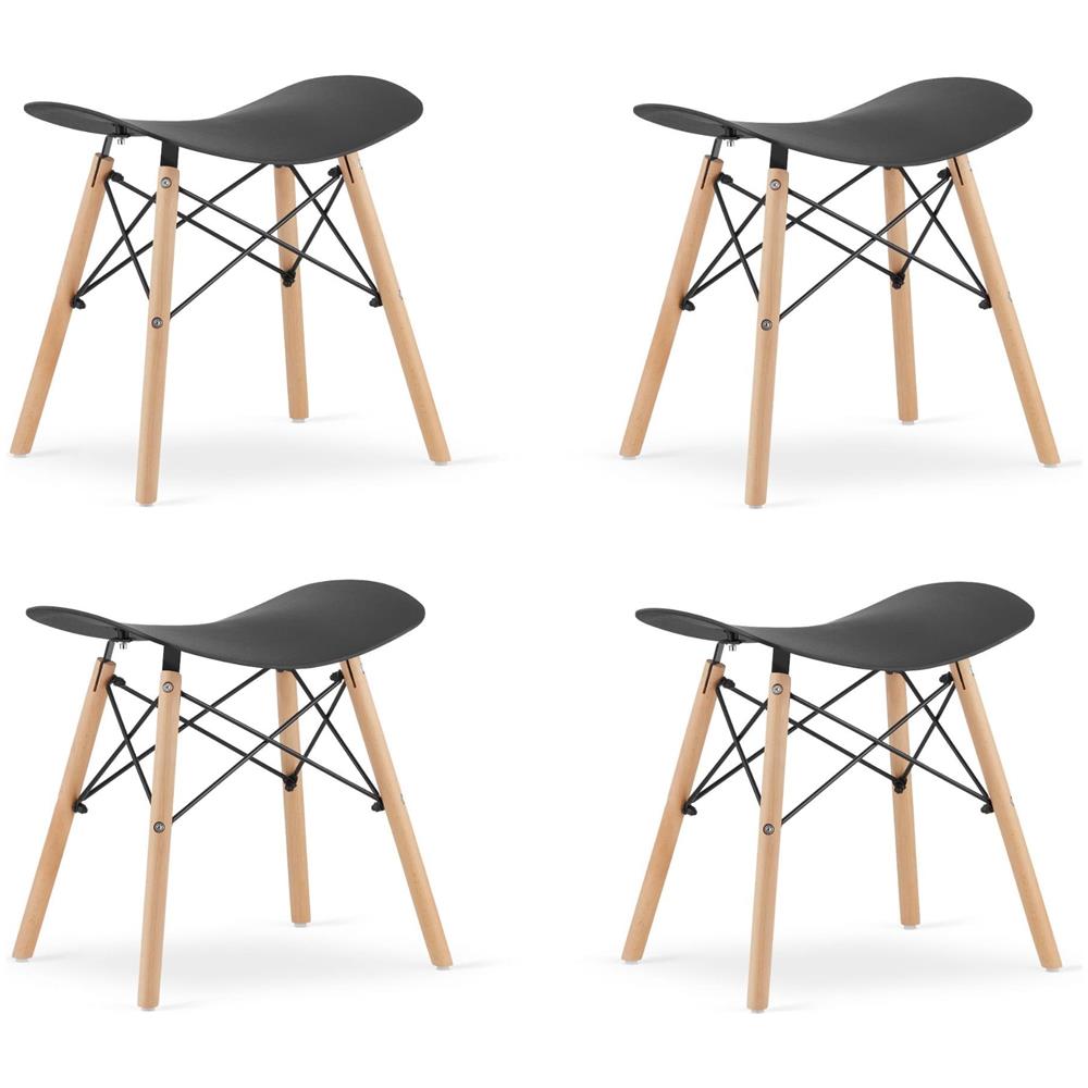 Sgabello Valora CORFU nero design ergonomico per cucina x4 - Foto 1