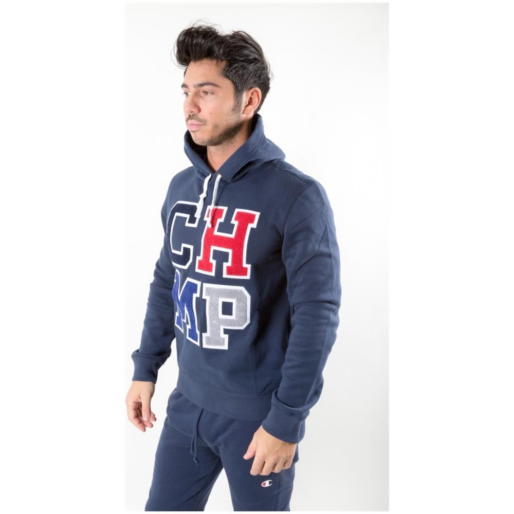 Felpa Uomo Varsity Chmp Chiusa Con Cappuccio M Blu - Foto 2