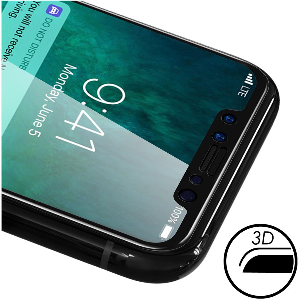 Pellicola Iphone X / Xs Vetro Temperato Ultra Resistente 3d Effect - Bordi Neri - Foto 2