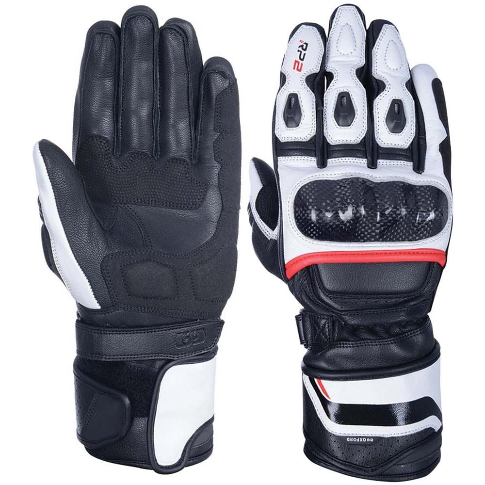 Guanti Moto In Pelle Rp-2 2.0 Long Sports Nero Bianco Rosso (xl, Nero) - Foto 3