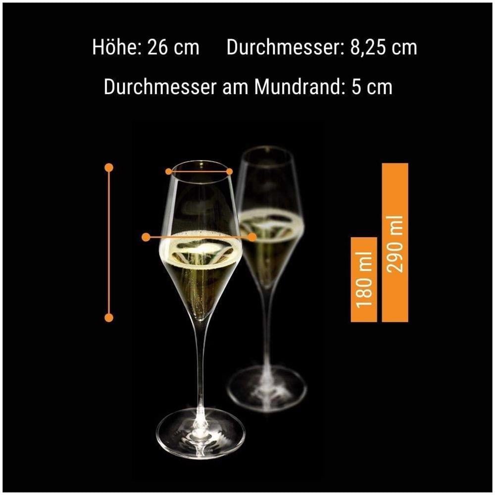 set Di 2 Calici Champagne, Gambo illuminato, In Cristallo - Foto 2