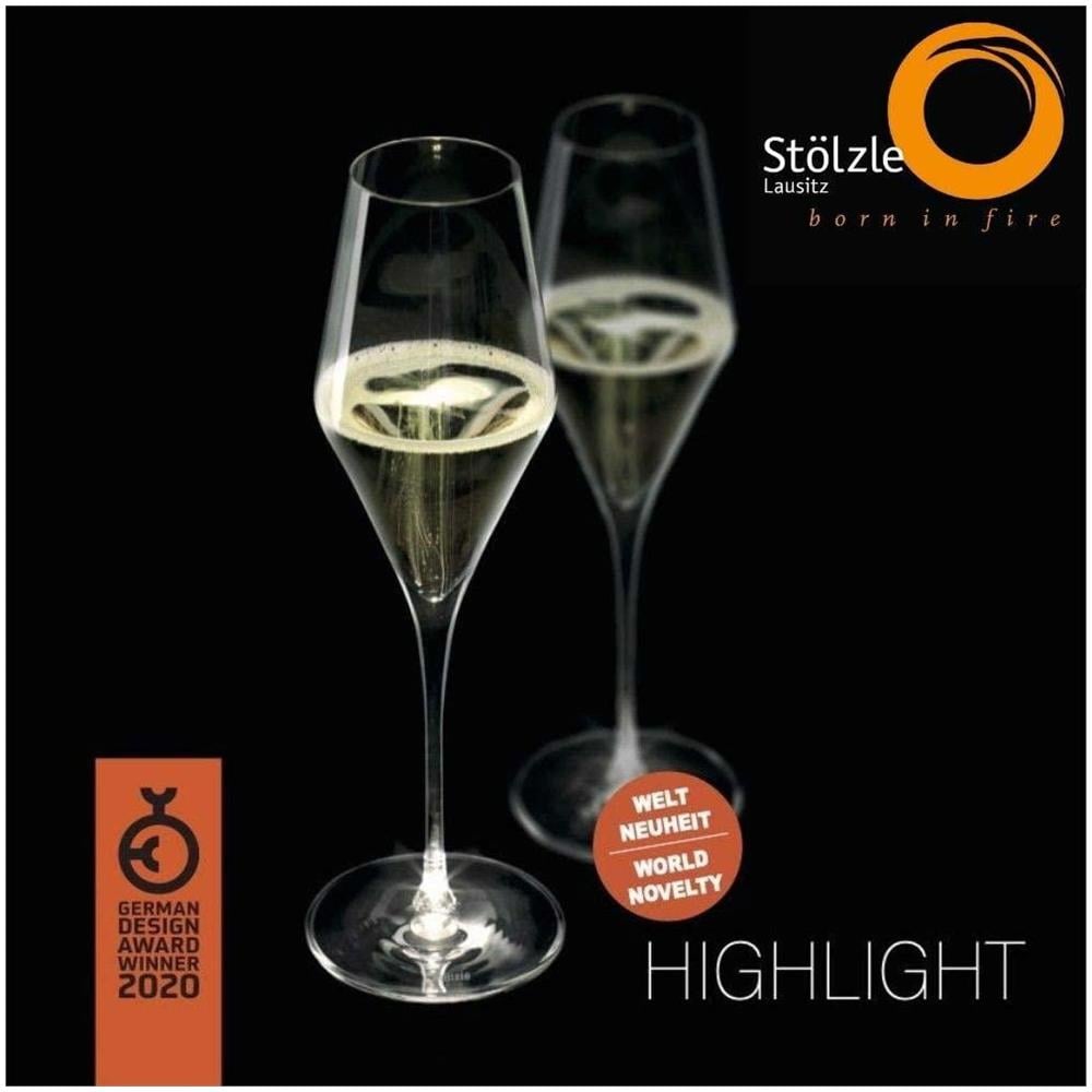 set Di 2 Calici Champagne, Gambo illuminato, In Cristallo - Foto 4